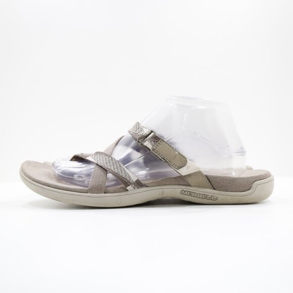 Merrell District Mendi Brown Canvas Lightweight Thong Sandals - Women's 11 - Picture 1 of 7
